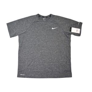 Nike Swim Mens Dri-FIT UPF 40+ Rash Guard Heather Grey NESSA589-001 Size L